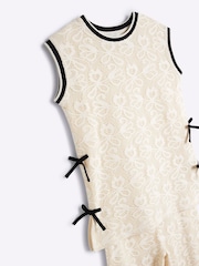 River Island Cream Girls Crochet Wide Leg Set - Image 4 of 5