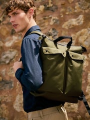 Khaki Green Canvas Backpack - Image 1 of 7
