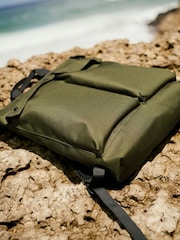 Khaki Green Canvas Backpack - Image 3 of 7