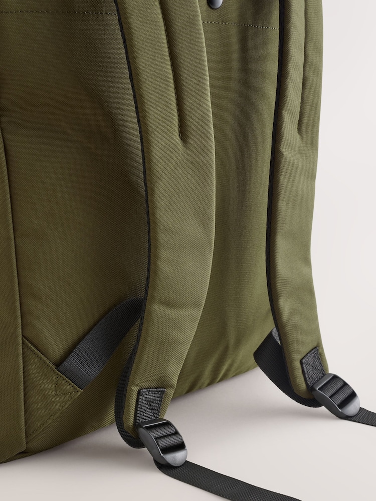 Khaki Green Canvas Backpack - Image 9 of 9 Khaki Green Canvas Backpack - Image 9 of 9