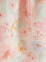 River Island Pink Baby Girls Floral Burnout Bow Dress - Image 6 of 6