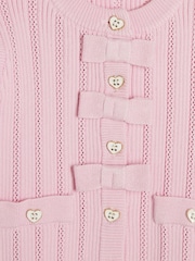 River Island Pink Baby Girl Pointelle Romper Set - Image 4 of 4