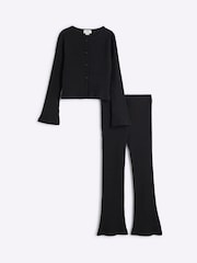 River Island Black Girls Long Sleeve Cardigan Set - Image 1 of 5