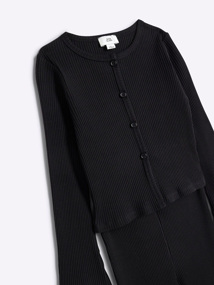 River Island Black Girls Long Sleeve Cardigan Set - Image 4 of 5