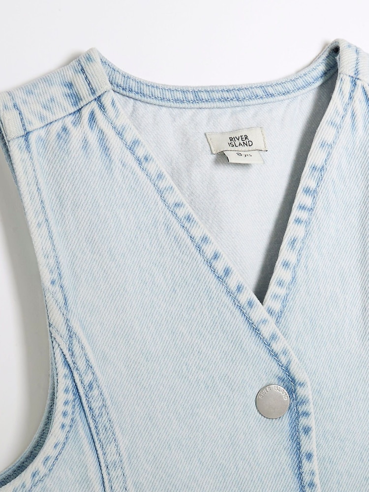 Ensemble River Island haut et pantalon en jean 100% coton pour fille - Image 4 of 5