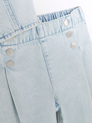 River Island Blue Girls Denim 100% Cotton Top and Trousers Set - Image 5 of 5
