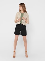 JDY Cream 3/4 Sleeve Crochet Cardigan - Image 2 of 6