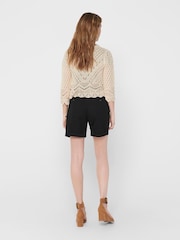 JDY Cream 3/4 Sleeve Crochet Cardigan - Image 3 of 6