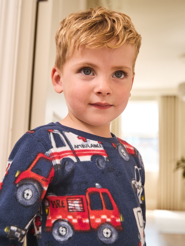 Multi Navy Single Cosy Fleece Pyjamas (9mths-12yrs) - Image 2 of 7