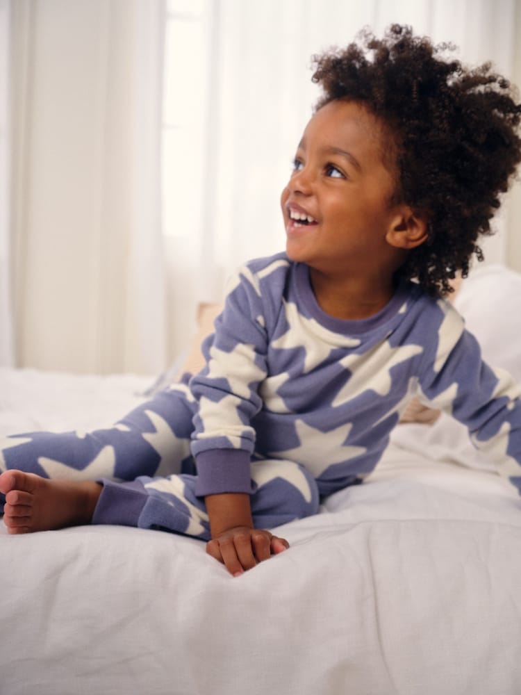 Blue/White Star Single Cosy Fleece Pyjamas (9mths-12yrs) - Image 2 of 9 Blue/White Star Single Cosy Fleece Pyjamas (9mths-12yrs) - Image 2 of 9