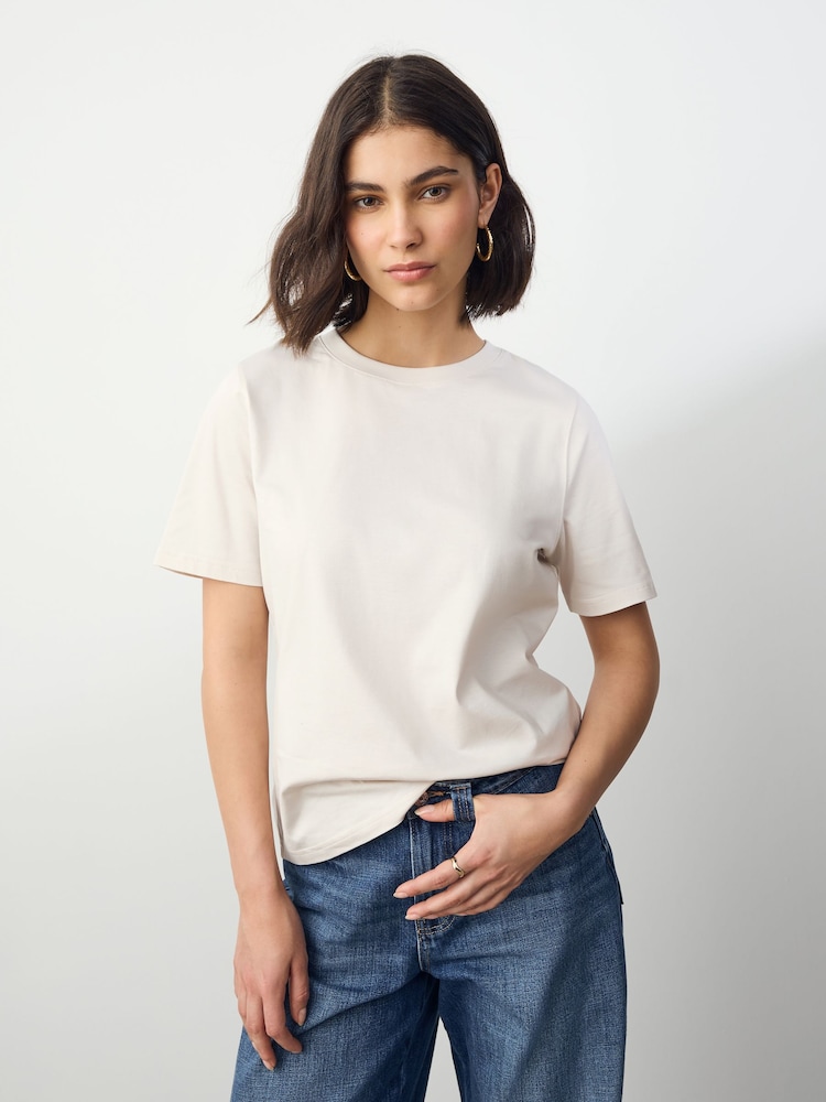 Ecru/Navy Supima Short Sleeve T-Shirts 2 Pack - Image 1 of 10