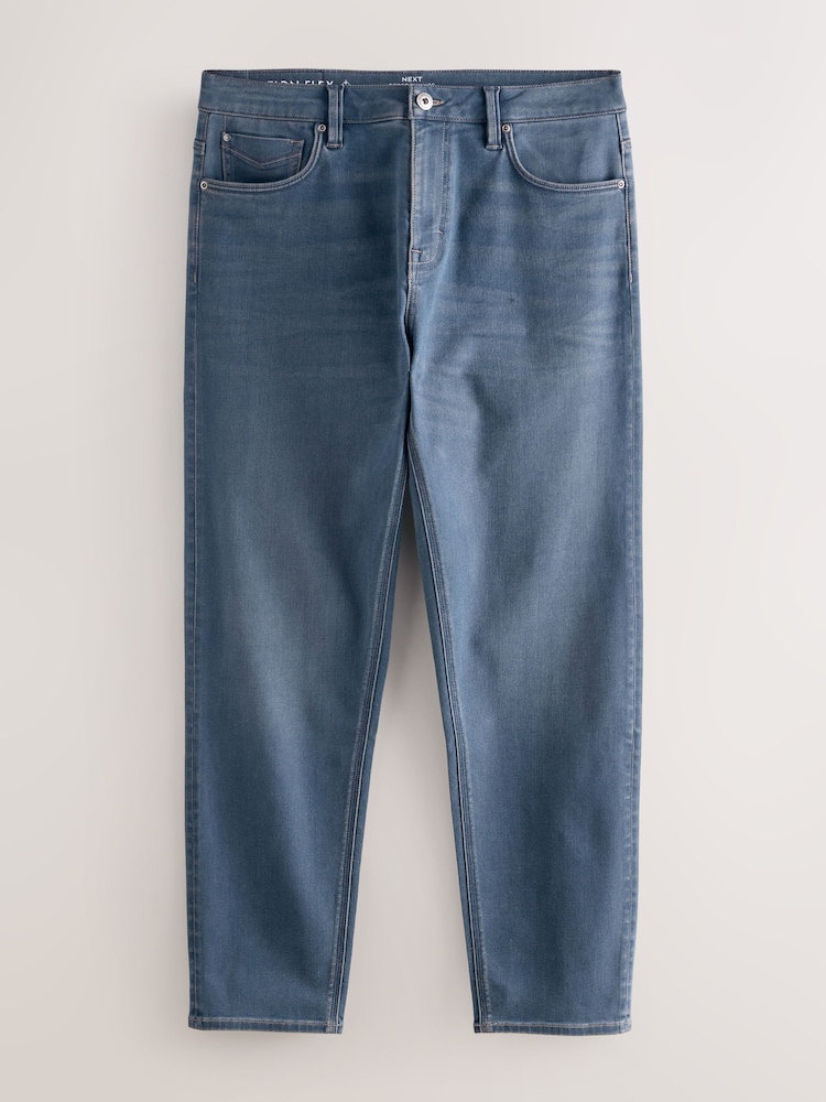 Dusky Blue Regular Tapered Fit Motionflex Jeans - Image 1 of 3 Dusky Blue Regular Tapered Fit Motionflex Jeans - Image 1 of 3