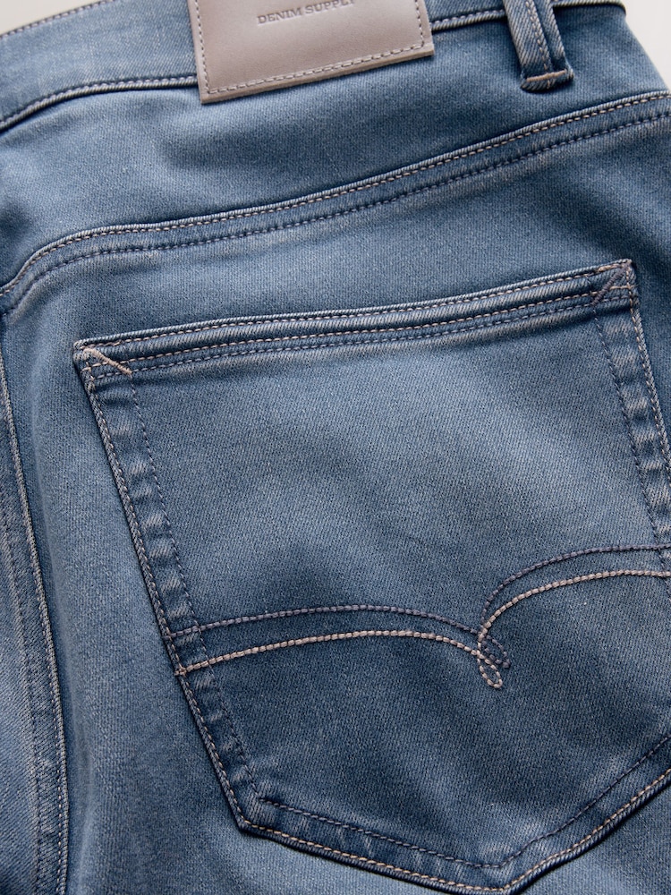 Dusky Blue Regular Tapered Fit Motionflex Jeans - Image 2 of 3 Dusky Blue Regular Tapered Fit Motionflex Jeans - Image 2 of 3