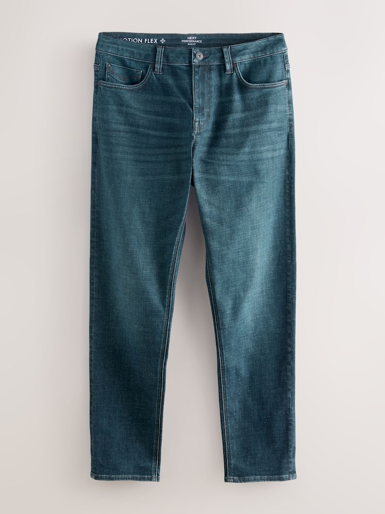 Denim Green Slim Fit Motionflex Jeans - Image 1 of 3 Denim Green Slim Fit Motionflex Jeans - Image 1 of 3