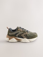 Khaki Green Standard Fit (F) Lace Up Trainers - Image 2 of 5