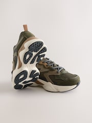 Khaki Green Standard Fit (F) Lace Up Trainers - Image 3 of 5