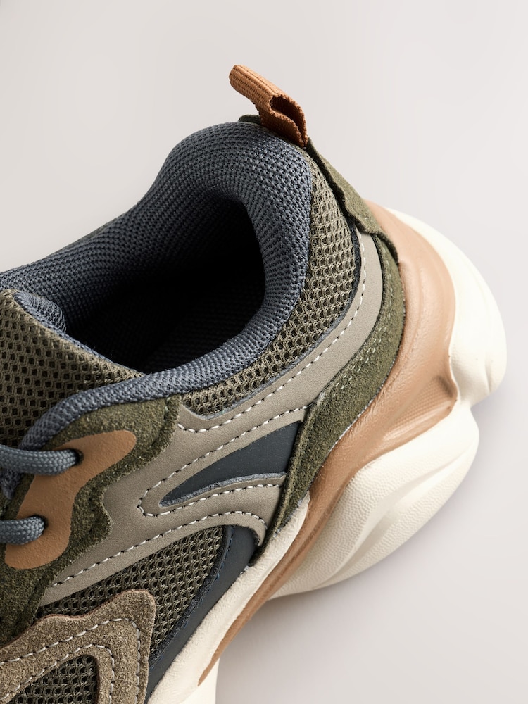 Khaki Green Standard Fit (F) Lace Up Trainers - Image 5 of 5