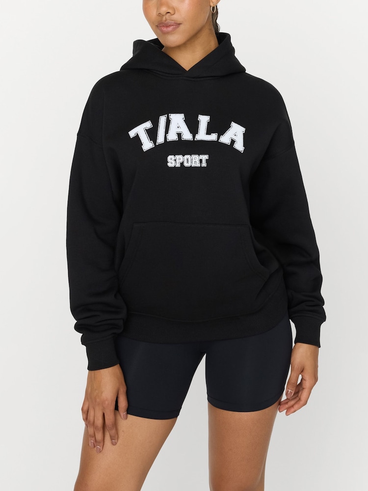 TALA Black Oversized Volley Hoodie with Fleece - Image 3 of 3 TALA Black Oversized Volley Hoodie with Fleece - Image 3 of 3