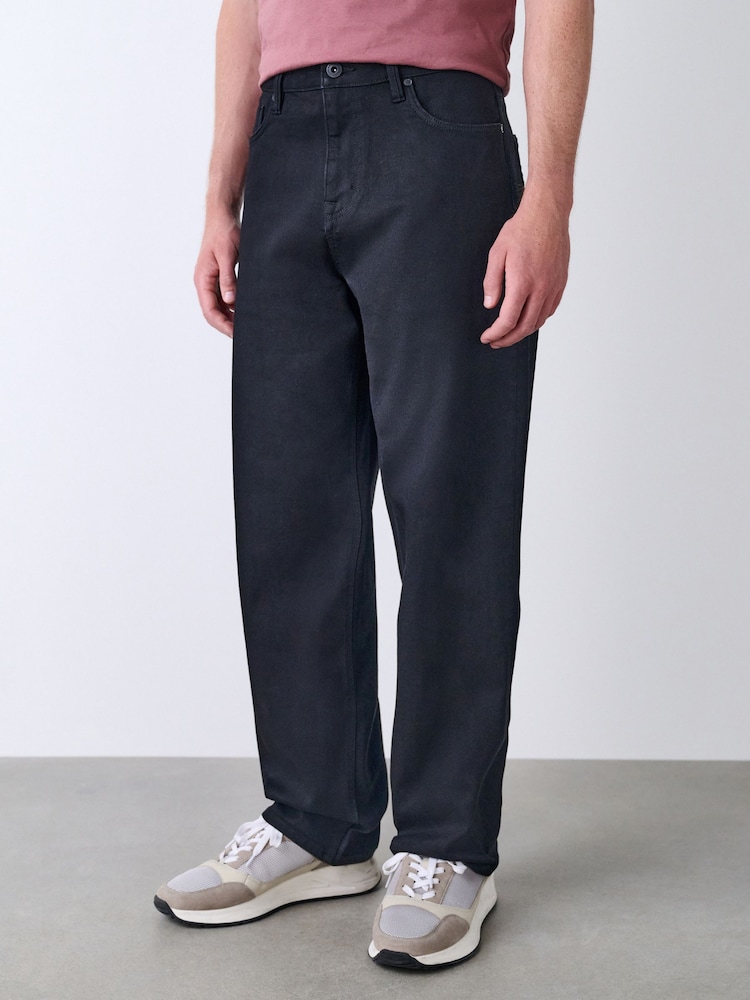 Black Relaxed Fit Motionflex Jeans - Image 1 of 6 Black Relaxed Fit Motionflex Jeans - Image 1 of 6
