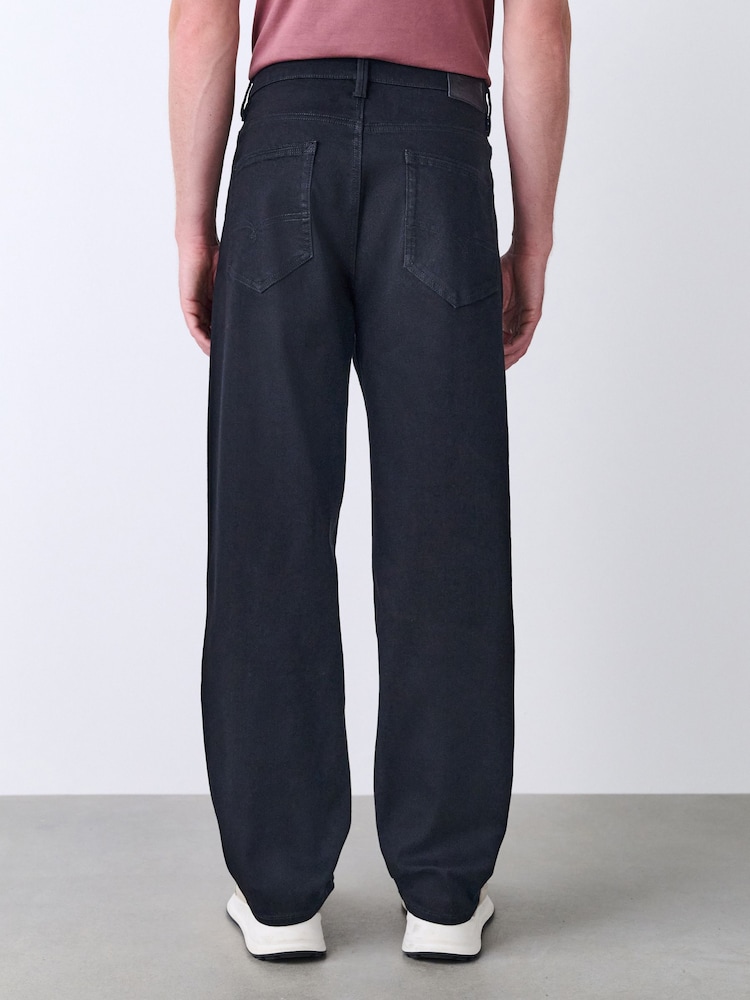 Black Relaxed Fit Motionflex Jeans - Image 2 of 6 Black Relaxed Fit Motionflex Jeans - Image 2 of 6