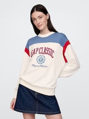Gap Cream Vintage Soft French Terry Logo Sweatshirt - Image 1 of 5