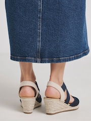 JD Williams Blue Extra Wide Fit Wedged Espadrilles In Wide Fit - Image 2 of 4