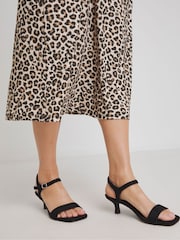 JD Williams Black Wide Fit Kitten Heel Sandals In Extra Wide Fit - Image 2 of 4