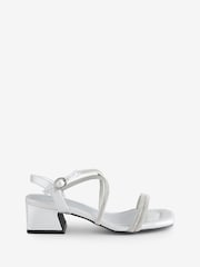 JD Williams Silver Extra Wide Fit Heeled Strappy Sandals In Wide Fit - Image 5 of 5