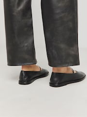 JD Williams Black Wide Fit Soft Flat Mary Jane Shoes In Wide Fit - Image 2 of 4