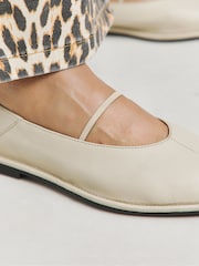 JD Williams Natural Wide Fit Soft Flat Mary Jane Shoes In Wide Fit - Image 4 of 4