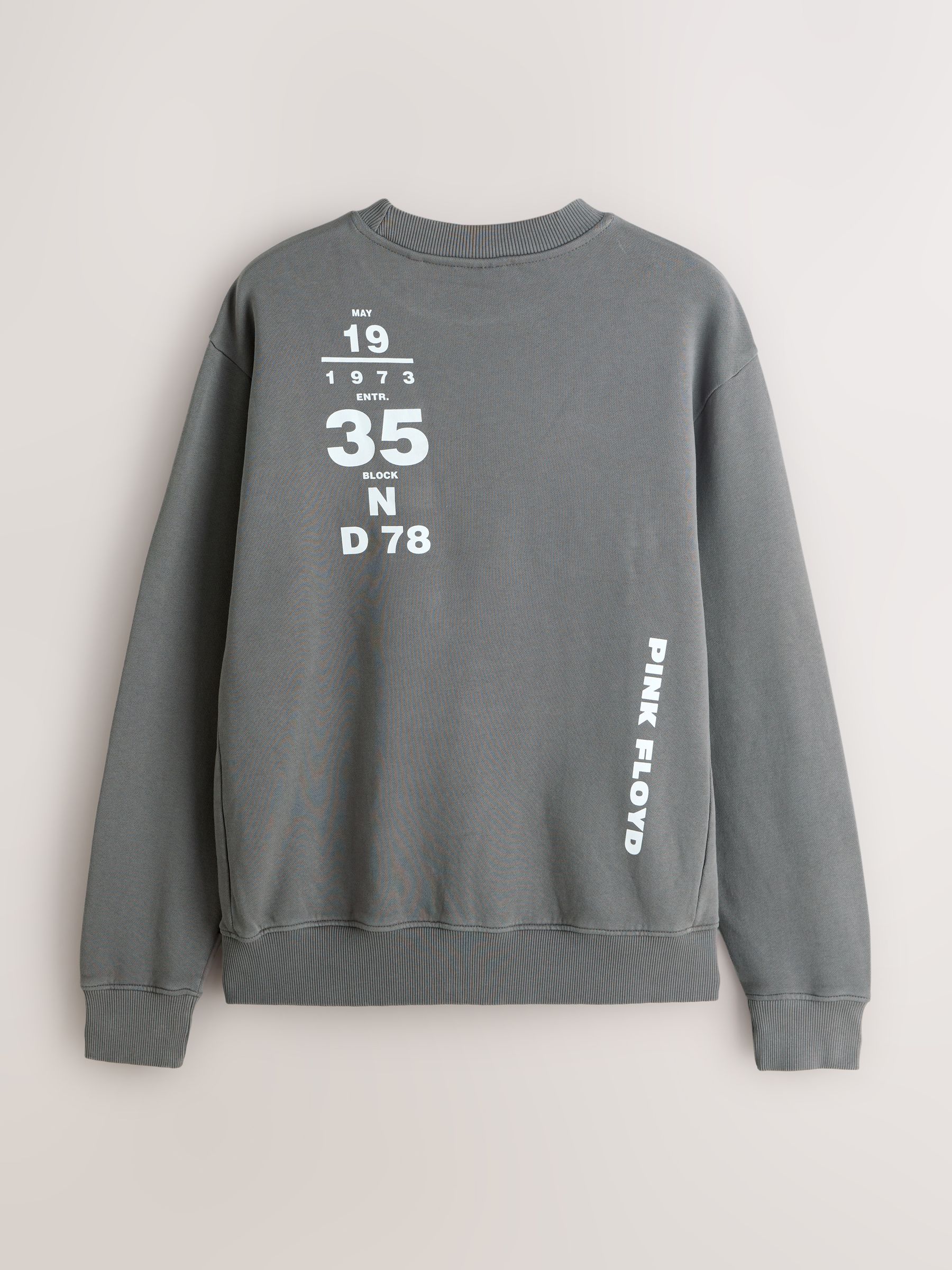 Buy Charcoal Grey Washed Pink Floyd Graphic Crew Sweatshirt from