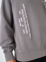Charcoal Grey Washed Pink Floyd Licence Graphic Crew Sweatshirt - Image 5 of 12