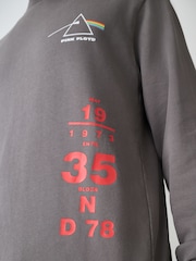 Charcoal Grey Washed Pink Floyd Licence Graphic Crew Sweatshirt - Image 6 of 12