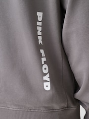 Charcoal Grey Washed Pink Floyd Licence Graphic Crew Sweatshirt - Image 7 of 12