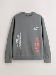 Charcoal Grey Washed Pink Floyd Licence Graphic Crew Sweatshirt - Image 9 of 12