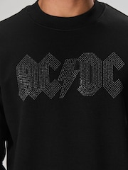 Black ACDC Licence Graphic Crew Sweatshirt - Image 5 of 5