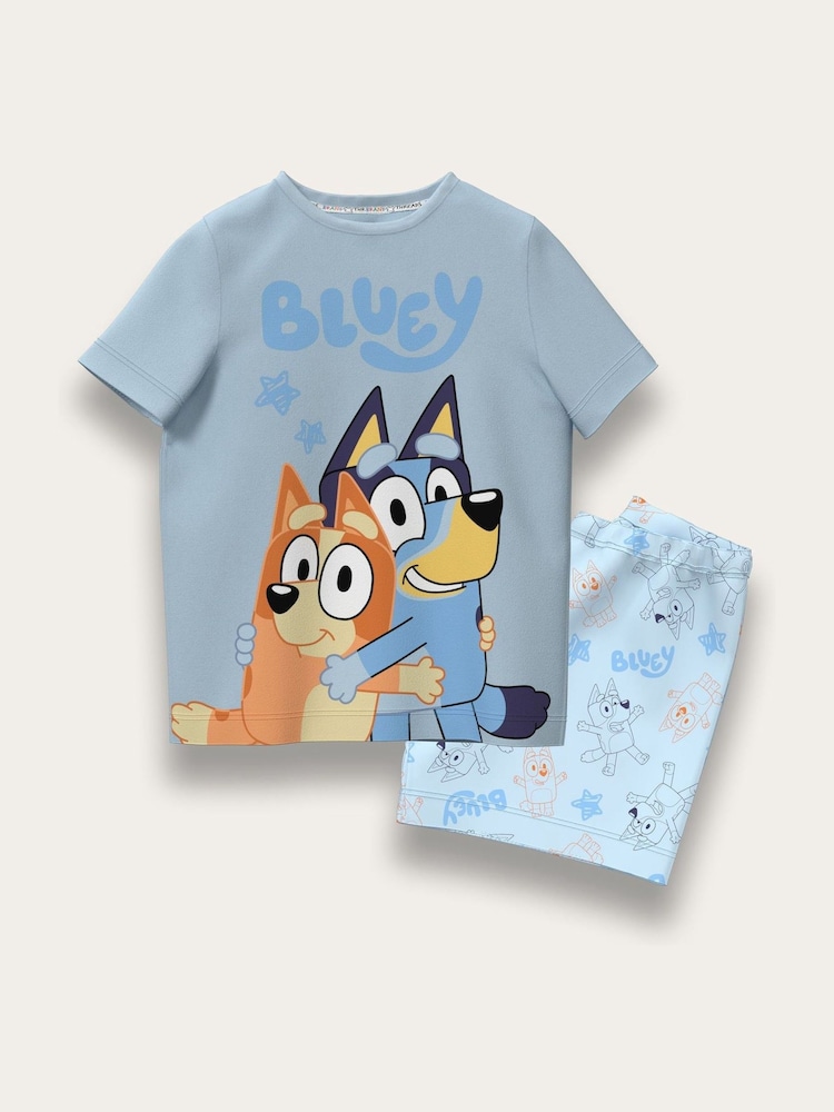 Brand Threads Blue 100% Cotton Short Pyjama Set - Image 1 of 2