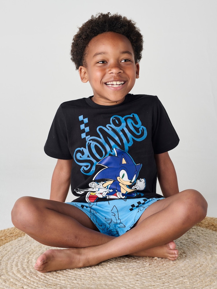 Brand Threads 100% Cotton Sonic The Hedgehog Short Pyjama Set - Изображение 2 из 3