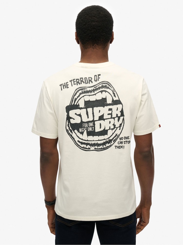 Superdry White B-Movie Graphic Loose T-Shirt - Image 1 of 6