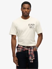 Superdry White B-Movie Graphic Loose T-Shirt - Image 2 of 6