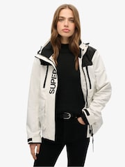 Superdry White Colourblock Ultimate Windbreaker Jacket - Image 1 of 6