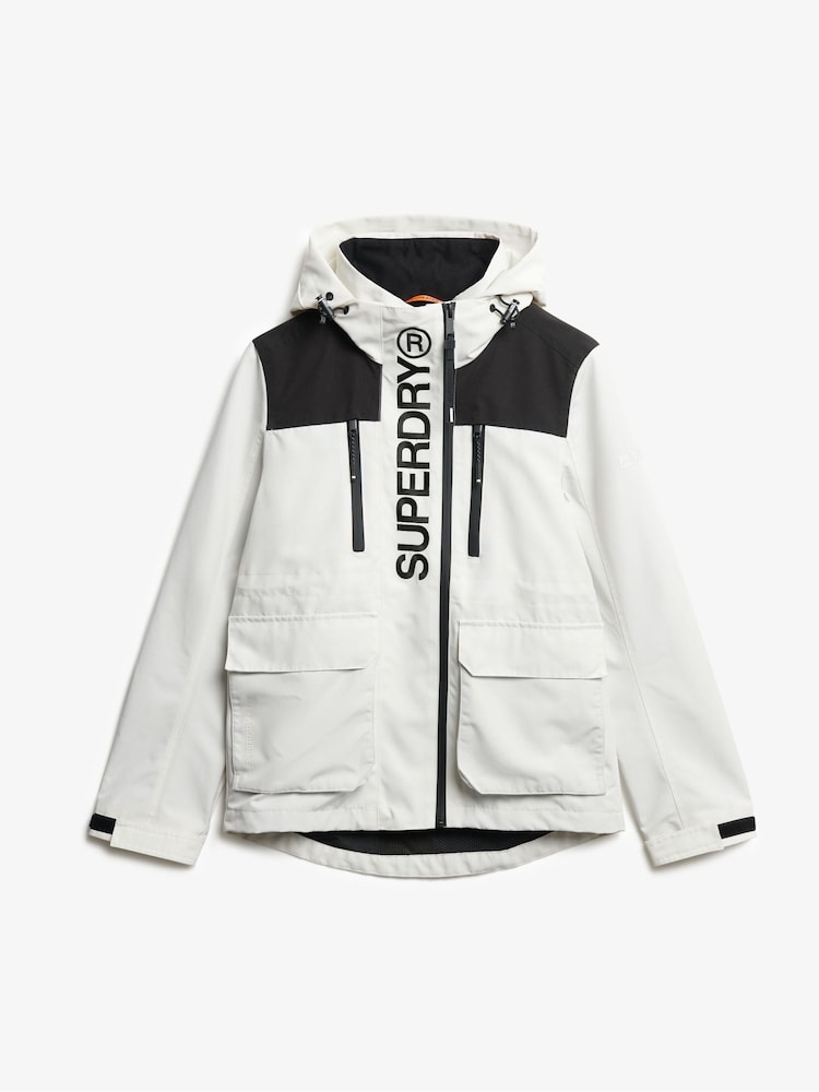 Superdry White Colourblock Ultimate Windbreaker Jacket - Image 6 of 6
