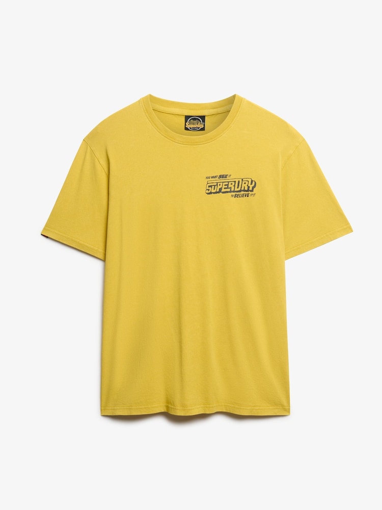 Superdry Yellow B-Movie Graphic Loose T-Shirt - Image 5 of 6