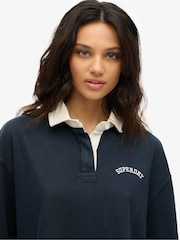 Superdry Blue Athletic Essentials Graphic Rugby Shirt - Image 4 of 5