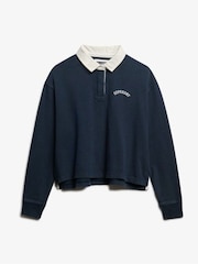Superdry Blue Athletic Essentials Graphic Rugby Shirt - Image 5 of 5