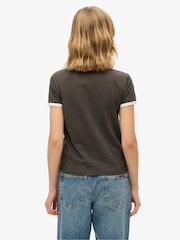 Superdry Grey Athletic Essential Ringer Fitted T-Shirt - Image 2 of 6