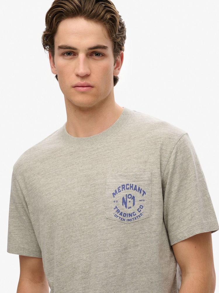 Superdry Grey The Merchant Store Graphic T-Shirt - Image 2 of 6