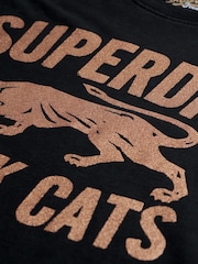 Superdry Black Embellished Varsity Relaxed T-Shirt - Image 6 of 6
