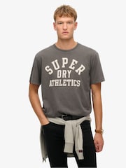 Superdry Grey Athletic Essential Graphic T-Shirt - Image 1 of 4