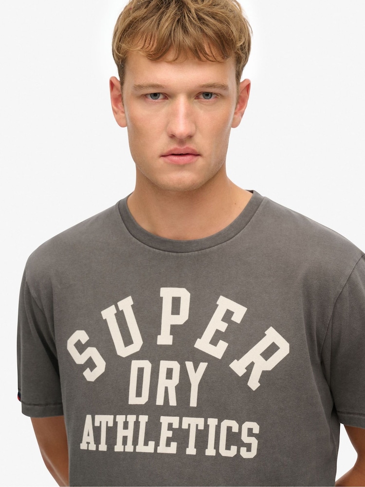 Superdry Grey Athletic Essential Graphic T-Shirt - Image 4 of 4